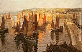 Terrick Williams Red and Gold Brixham painting